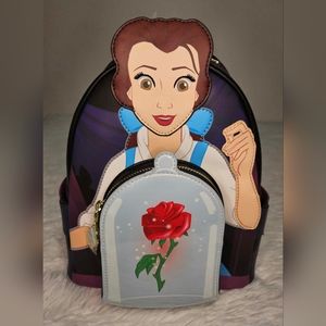Loungefly Beauty and The Beast Belle Enchanted Rose Exclusive mini backpack